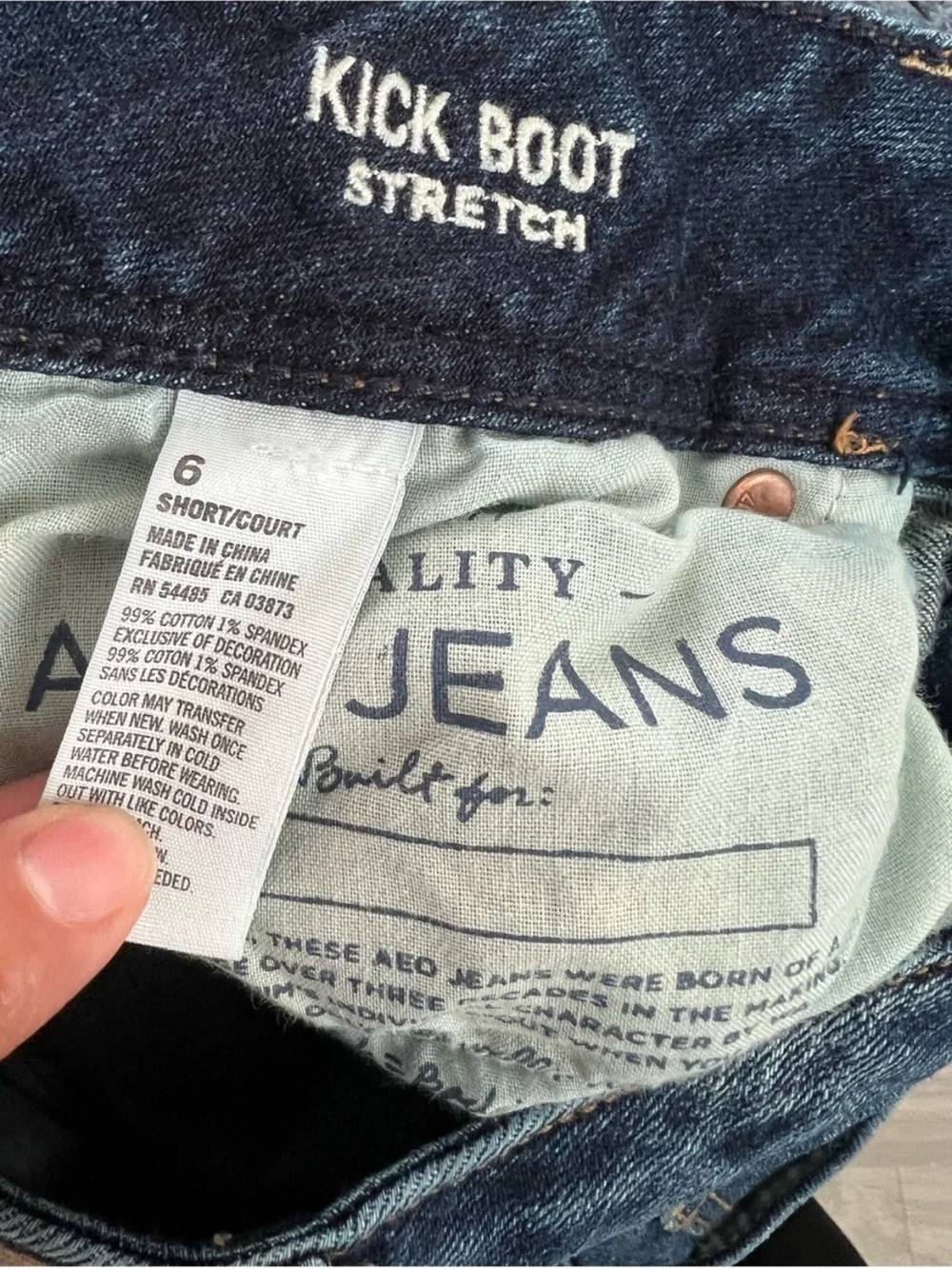 American Eagle Kick Boot Stretch Jeans Women’s Size 6 Short Dark Wash Low Rise